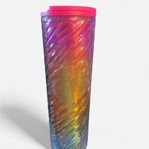 Starbucks Multicolor Tumbler with Pink Lid